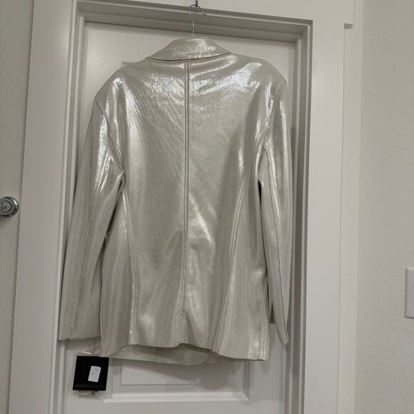 NWT Norma Kamali Oversized Double Breasted Jacket in Pearl Size Small